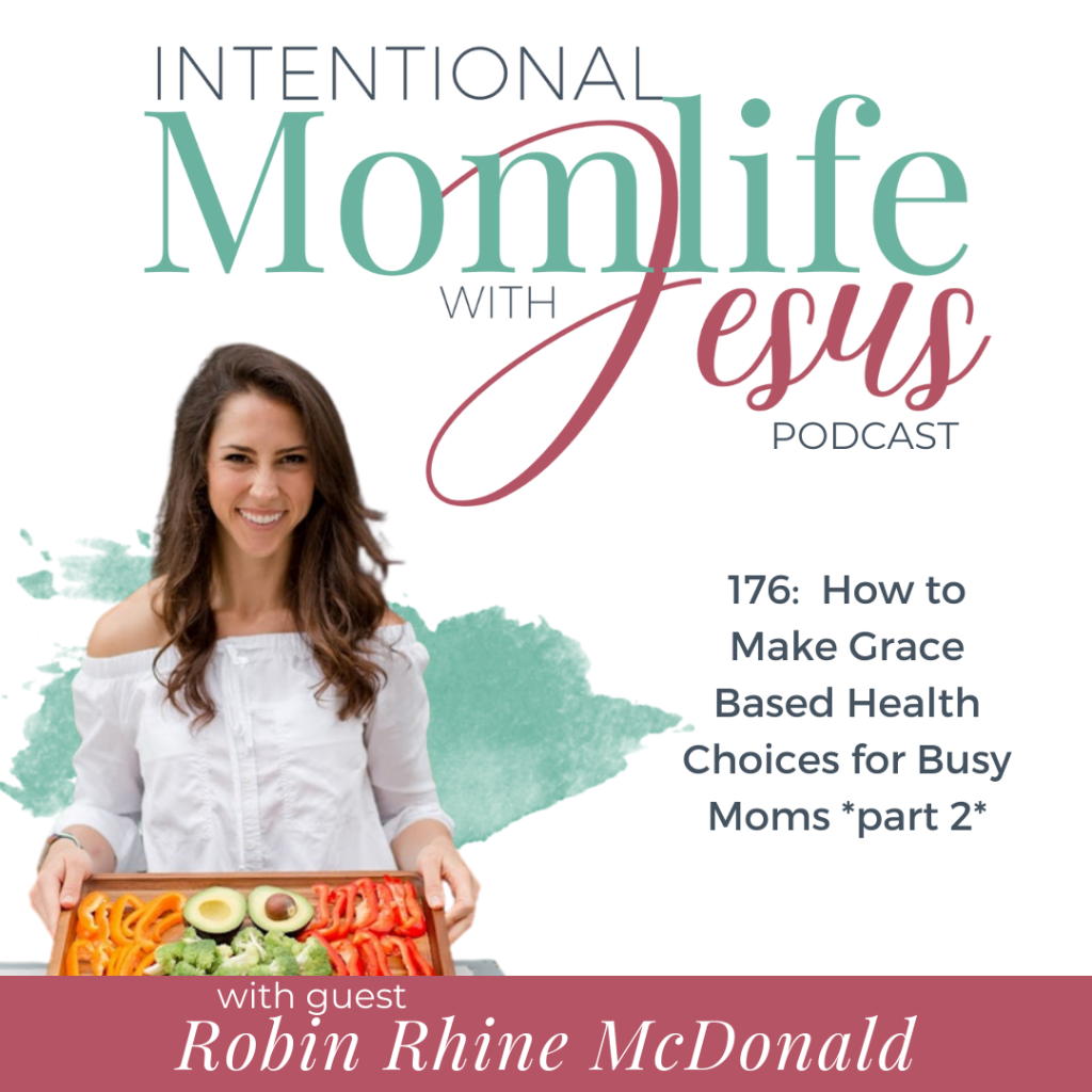 In this episode of the Intentional Momlife with Jesus Podcast Sasha chats with Robin Rhine McDonald. Robin is Robin is a Faith-Based Holistic Health Coach with a passion for supporting and empowering Jesus-loving women to gain true health while losing weight through her sustainable, grace-based process. Robin shares about Grace Fueled Health, her 5 day sugar fast, how to make choices in alignment with our vision, and tips for moms to live with vision driven grace fueled health as the focus. 